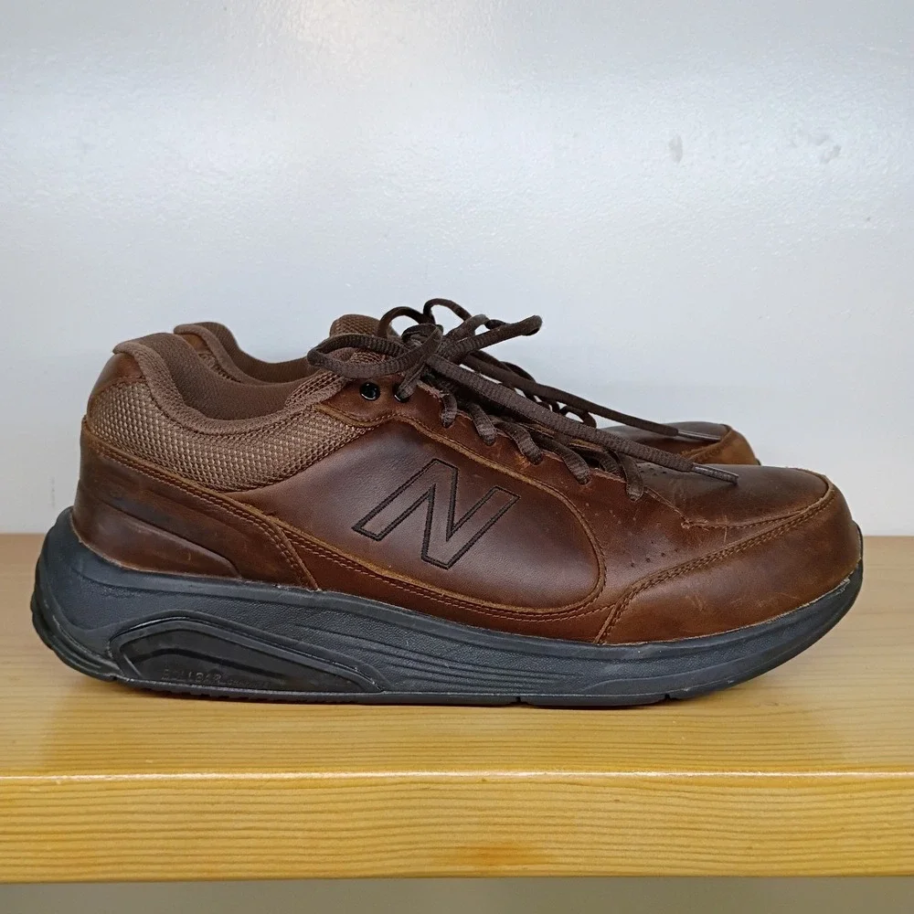 New Balance 928 Walking Shoes Mens Size 11 D Brown Leather Rollbar‎ MW928BR